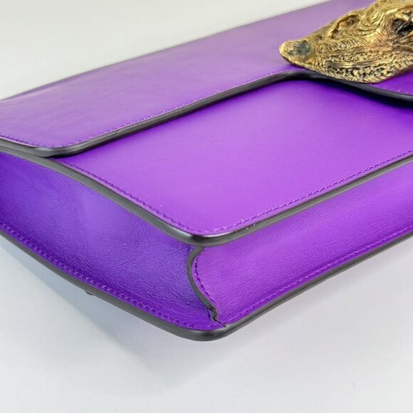 Gucci Purple Animalier Flap Clutch Leather - Picture 9 of 11